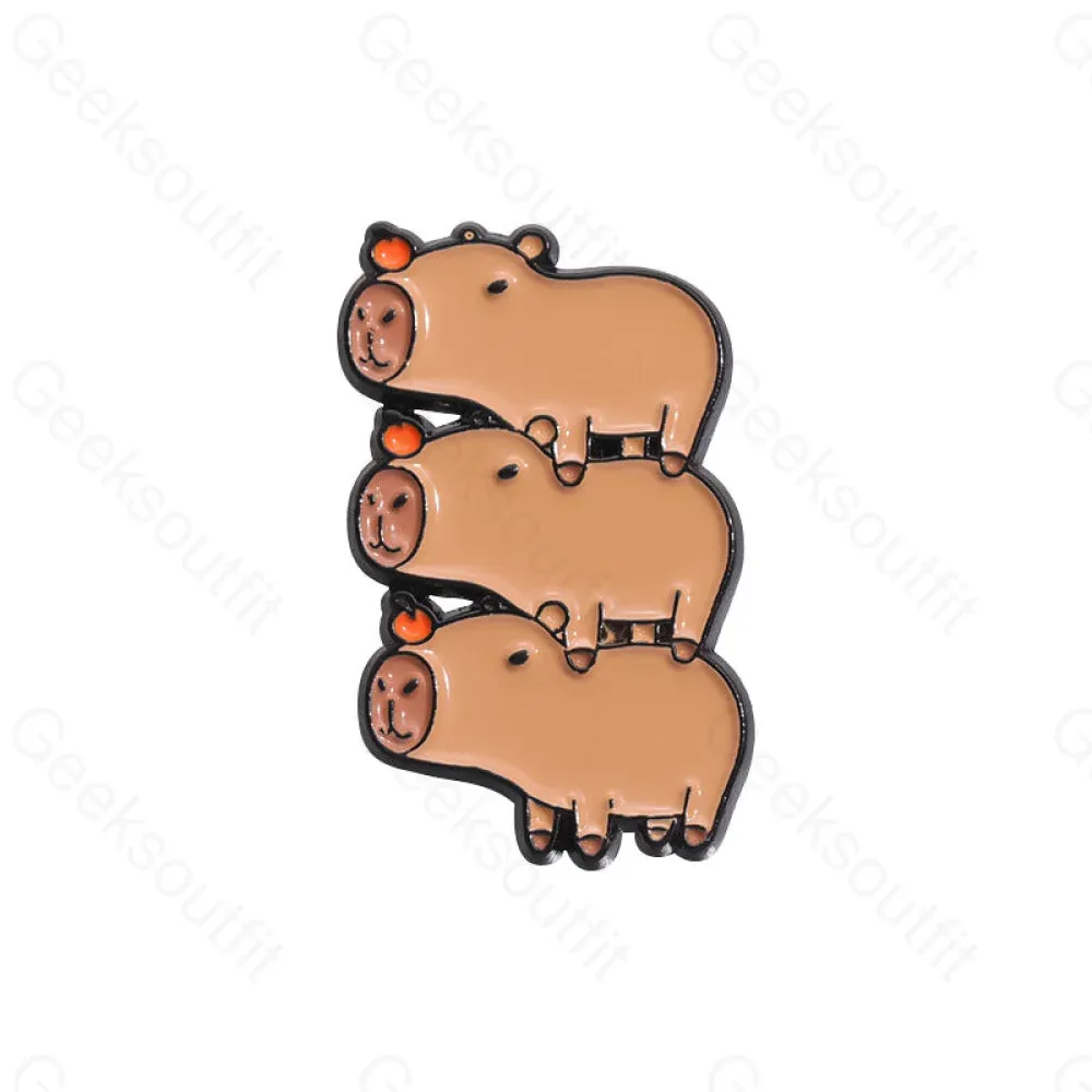 Cute Water Dolphin Capybara Pins - Image 4