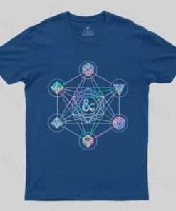 Alternative view of Scifi Holographic Geometric Dice T-Shirt