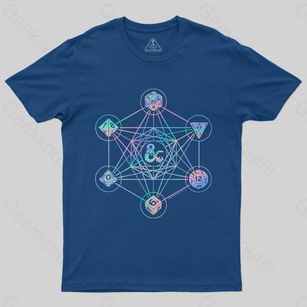 Scifi Holographic Geometric Dice T-Shirt - Image 2