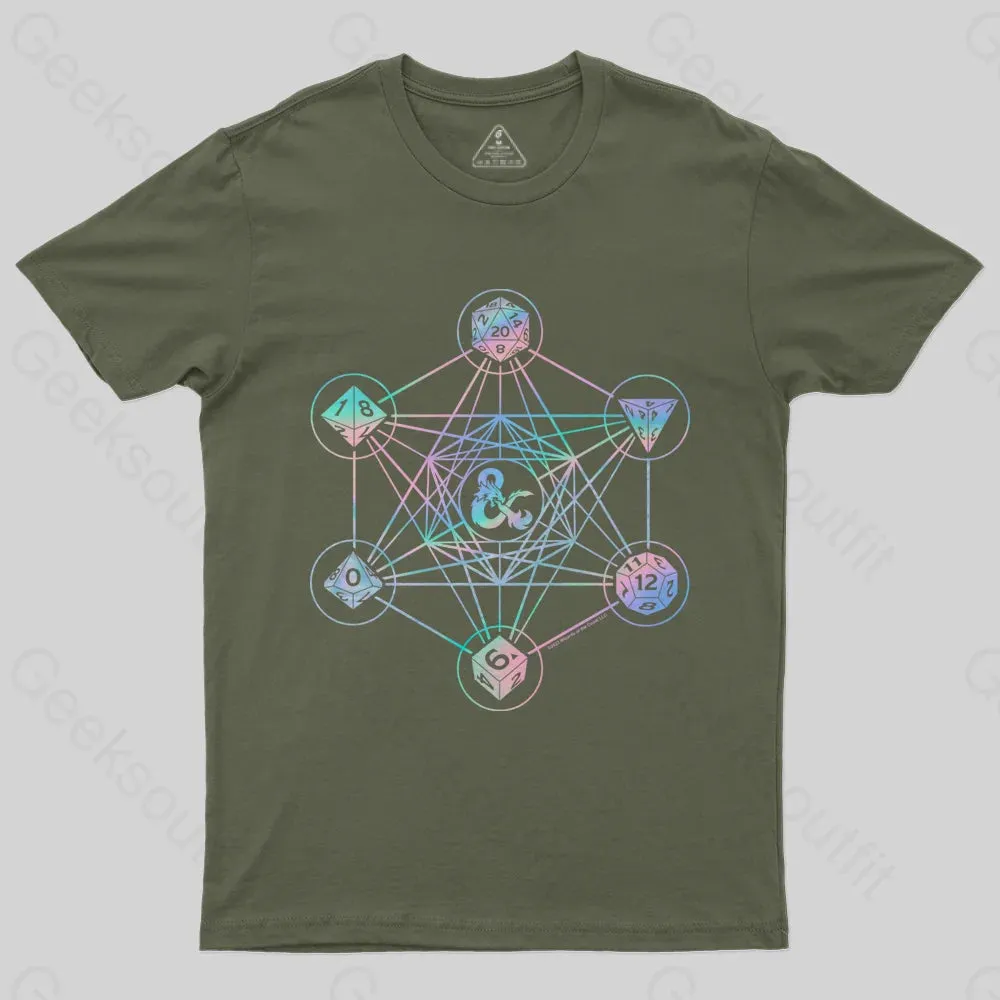 Scifi Holographic Geometric Dice T-Shirt - Image 3