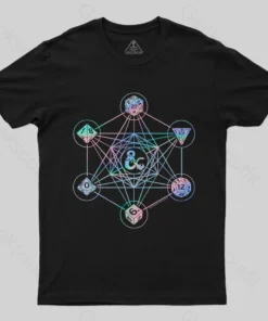 Scifi Holographic Geometric Dice T-Shirt