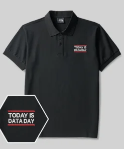 Today Is Data Day Geek Embroidered Polo Shirts