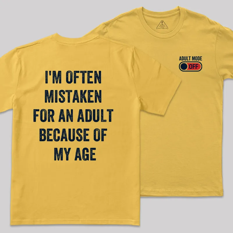 Adulting Mode Off Front and Back Printed Geek T-Shirt - Image 6