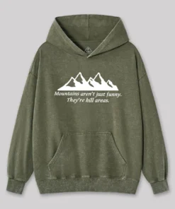 Alternative view of Mountain's Aren't Just Funny - They're Hill Areas Nerd Washed Hoodie