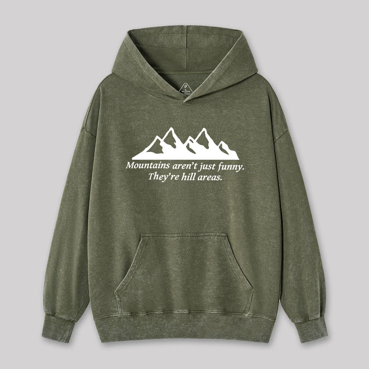 Mountain's Aren't Just Funny - They're Hill Areas Nerd Washed Hoodie - Image 2