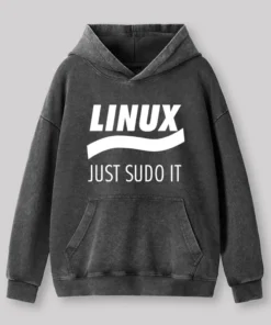 Linux Just Sudo It Geek Washed Hoodie