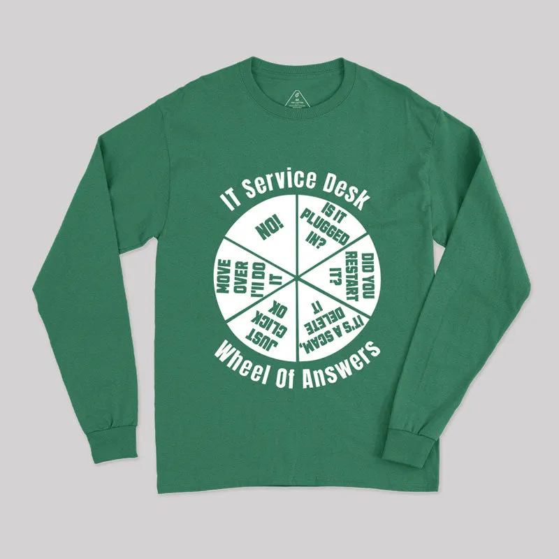 It Service Desk Wheel Of Answer Long Sleeve T-Shirt - Image 3