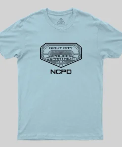 Alternative view of NCPD-Cyberpunk 2077 T-Shirt