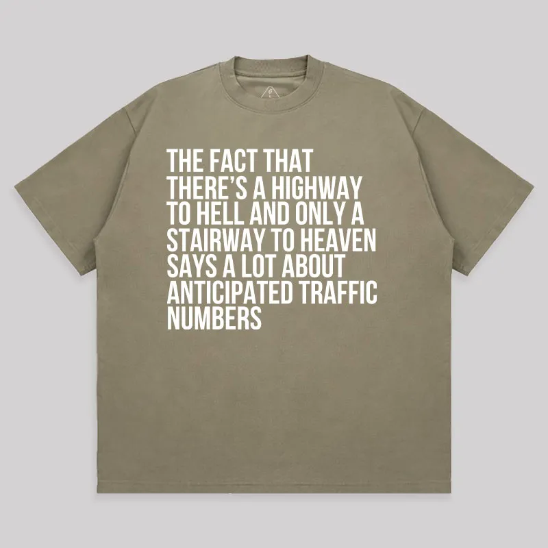 There's Highway To Hell And Stairway To Heaven Unisex Oversized T-shirt - Image 5