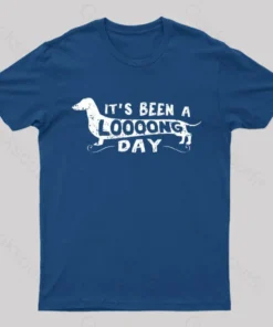 Alternative view of Dachshund Dog Its Been a Long Day Nerd T-Shirt