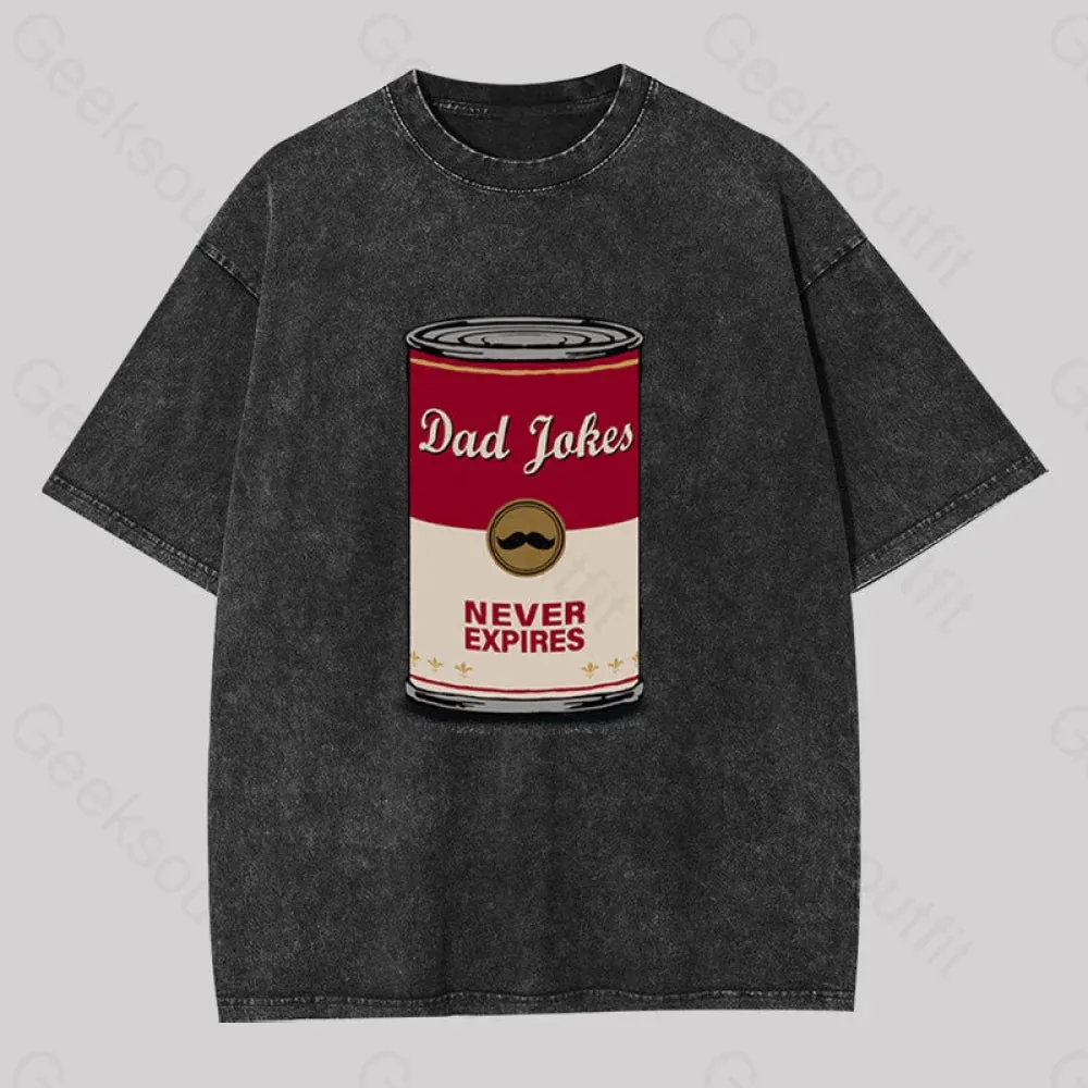Dad Jokes Never Expire Washed T-shirt - Image 2