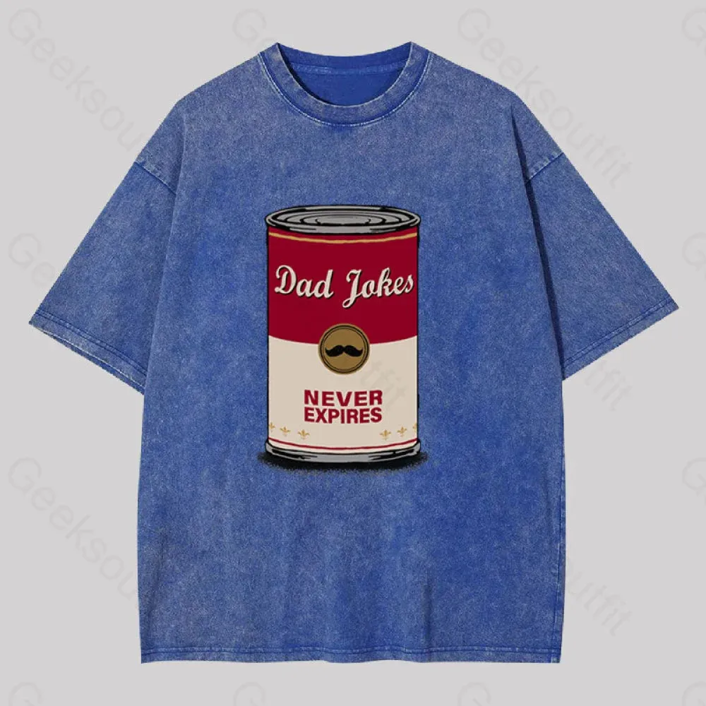 Dad Jokes Never Expire Washed T-shirt - Image 3