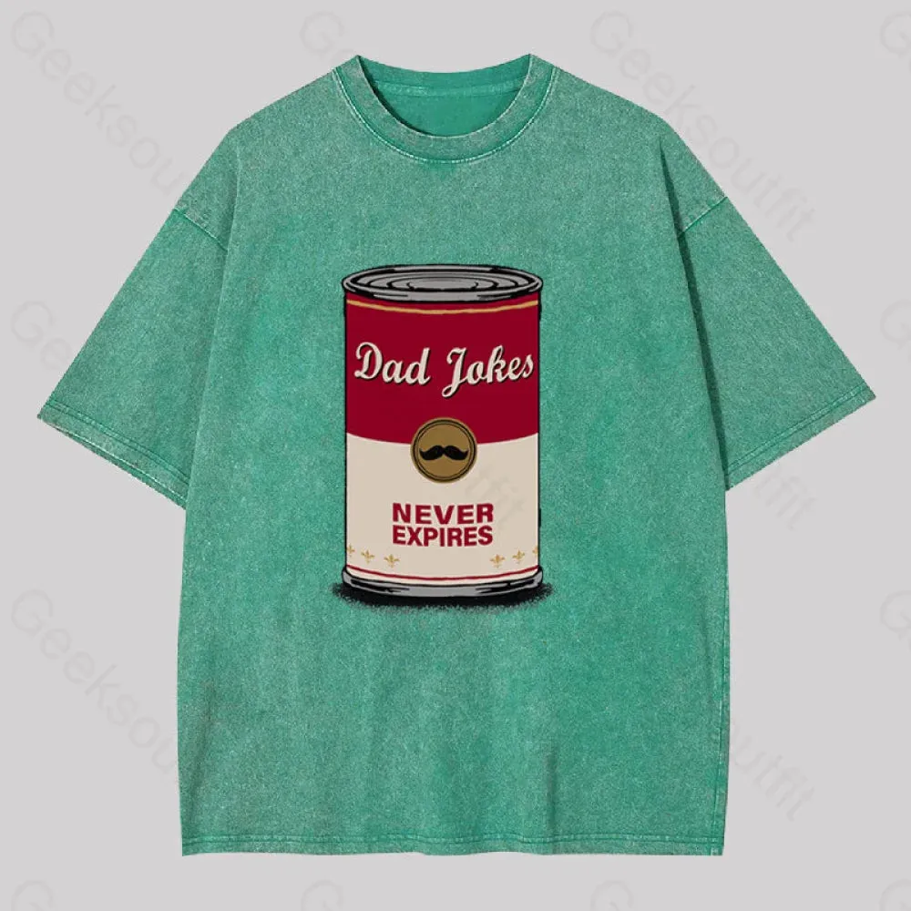 Dad Jokes Never Expire Washed T-shirt - Image 4