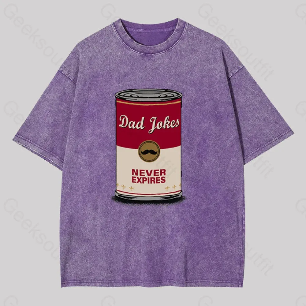 Dad Jokes Never Expire Washed T-shirt - Image 6