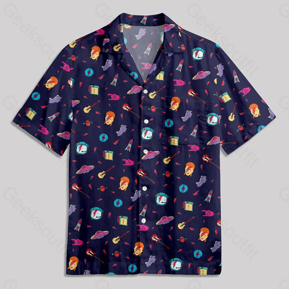 Space Music Button Up Pocket Shirt - Image 4