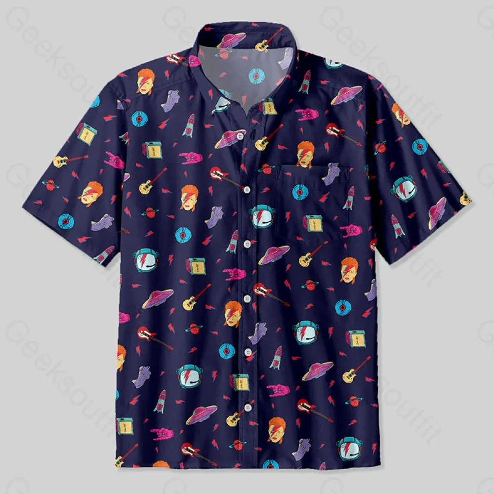 Space Music Button Up Pocket Shirt - Image 2