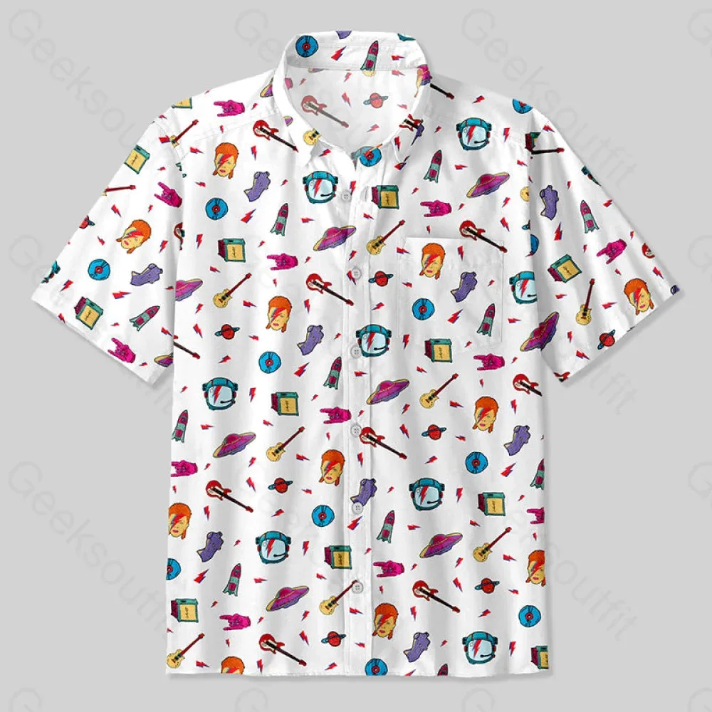 Space Music Button Up Pocket Shirt