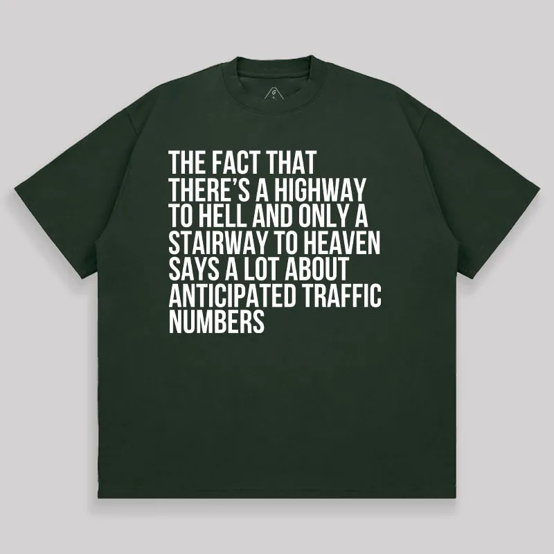 There's Highway To Hell And Stairway To Heaven Unisex Oversized T-shirt - Image 4