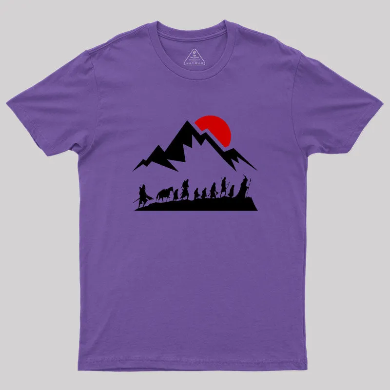 Fellowship - Sunset by the Mountains Classic Geek T-Shirt - Image 5