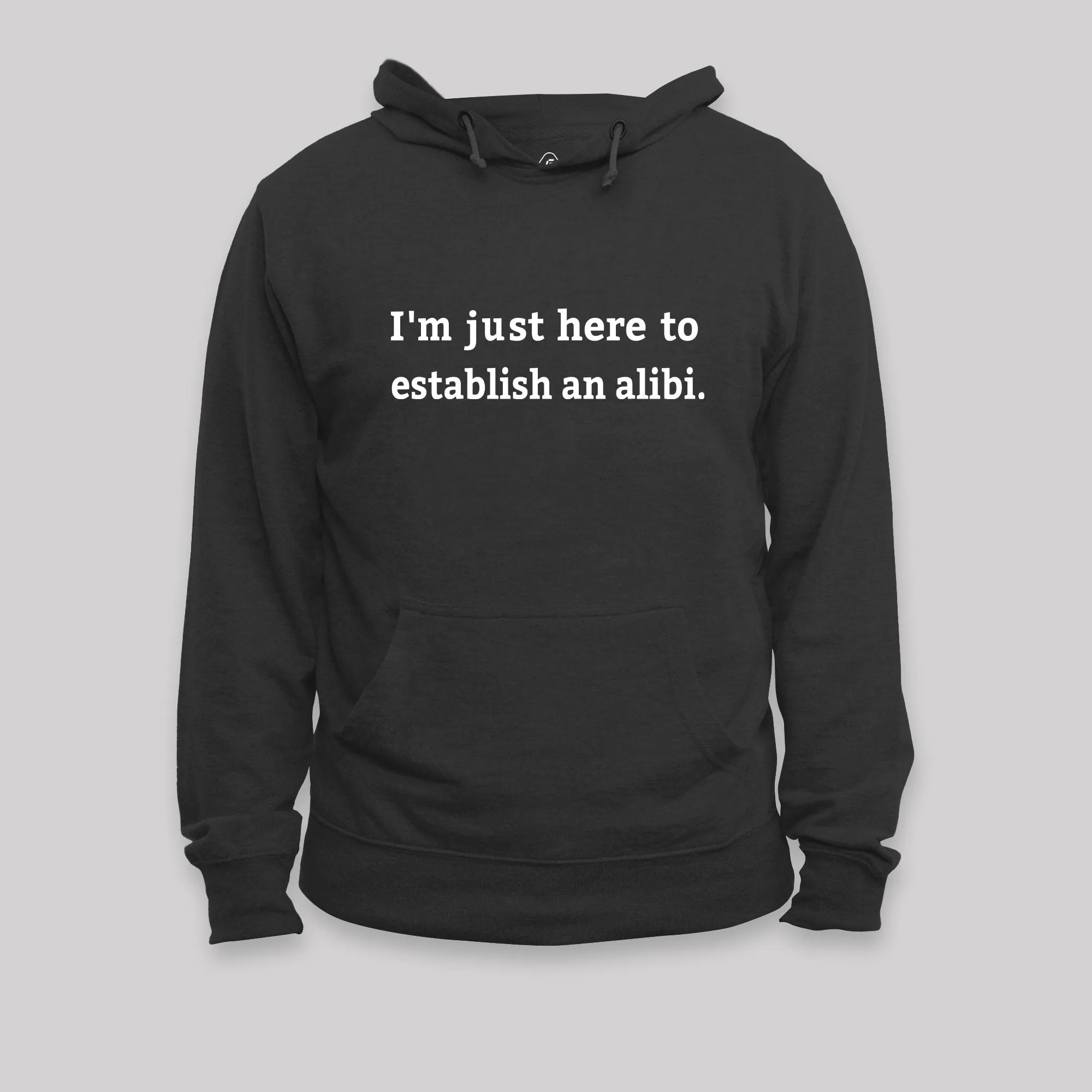 Here to Establish an Alibi Nerd Hoodie