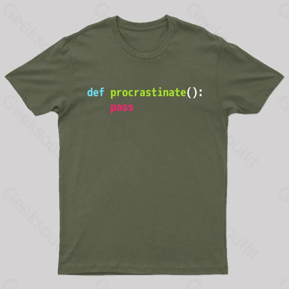 Def Procrastinate Pass Geek T-Shirt - Image 2