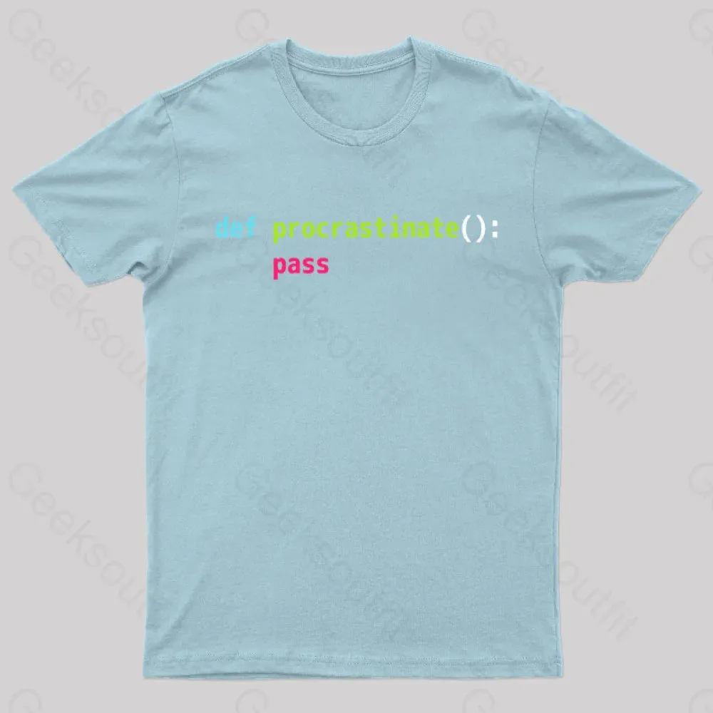 Def Procrastinate Pass Geek T-Shirt - Image 9