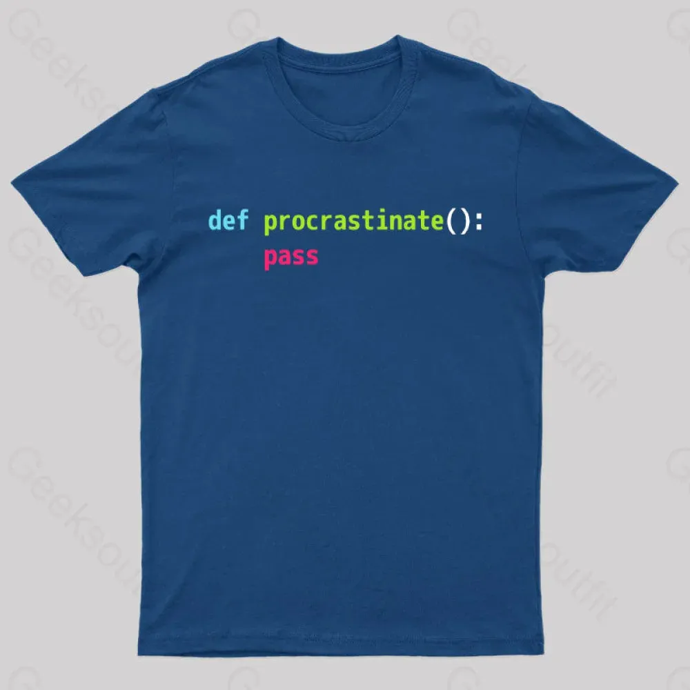Def Procrastinate Pass Geek T-Shirt - Image 4