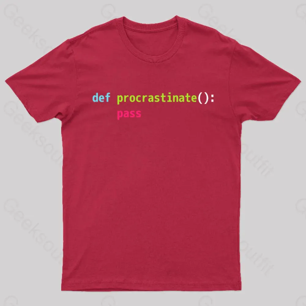 Def Procrastinate Pass Geek T-Shirt - Image 8