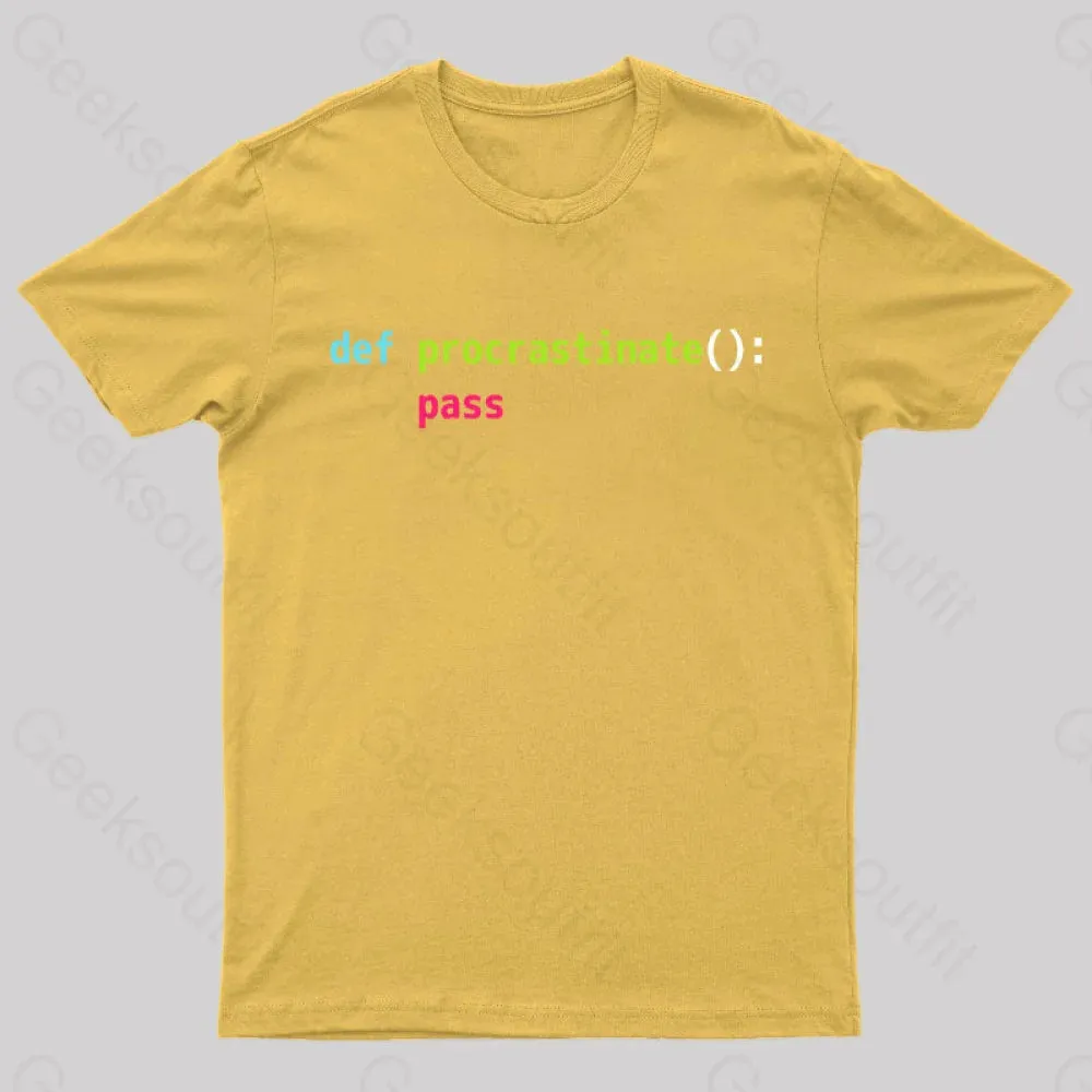 Def Procrastinate Pass Geek T-Shirt - Image 6