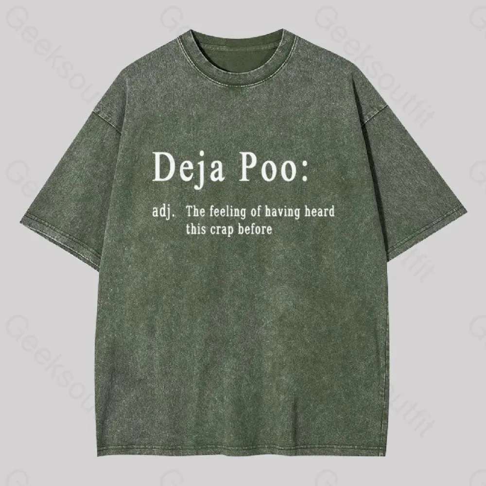 Deja Poo Geek Washed T-shirt - Image 3