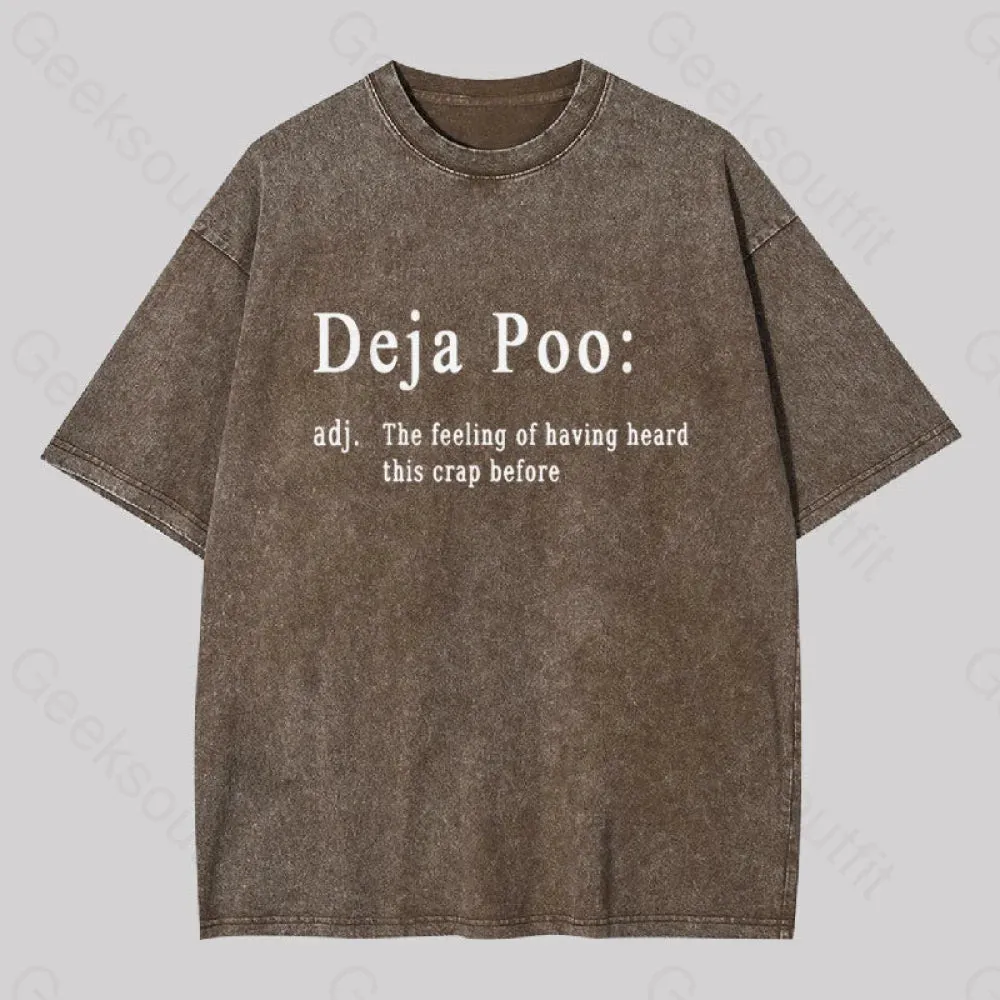 Deja Poo Geek Washed T-shirt - Image 2