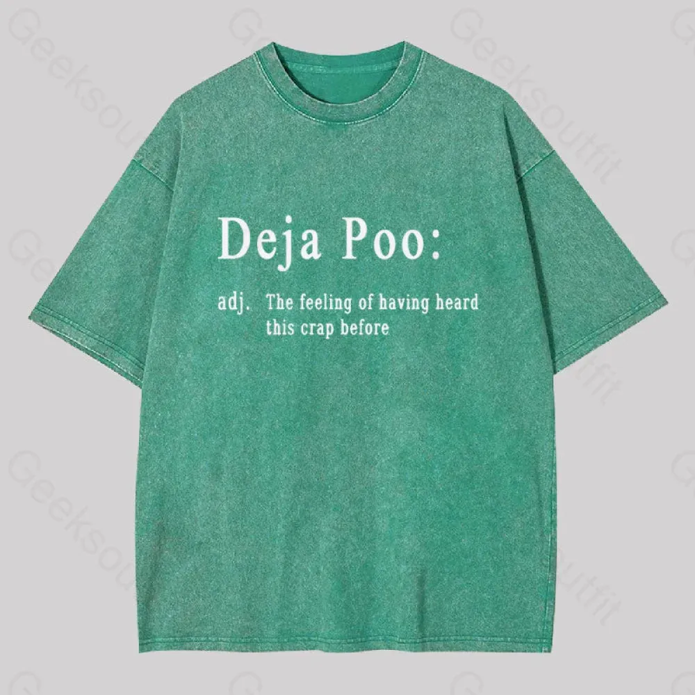 Deja Poo Geek Washed T-shirt - Image 4