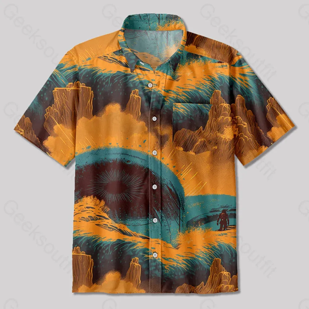 Desert Planet Sandworm Button Up Pocket Shirt