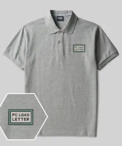 PC LOAD LETTER Geek Embroidered Polo Shirts
