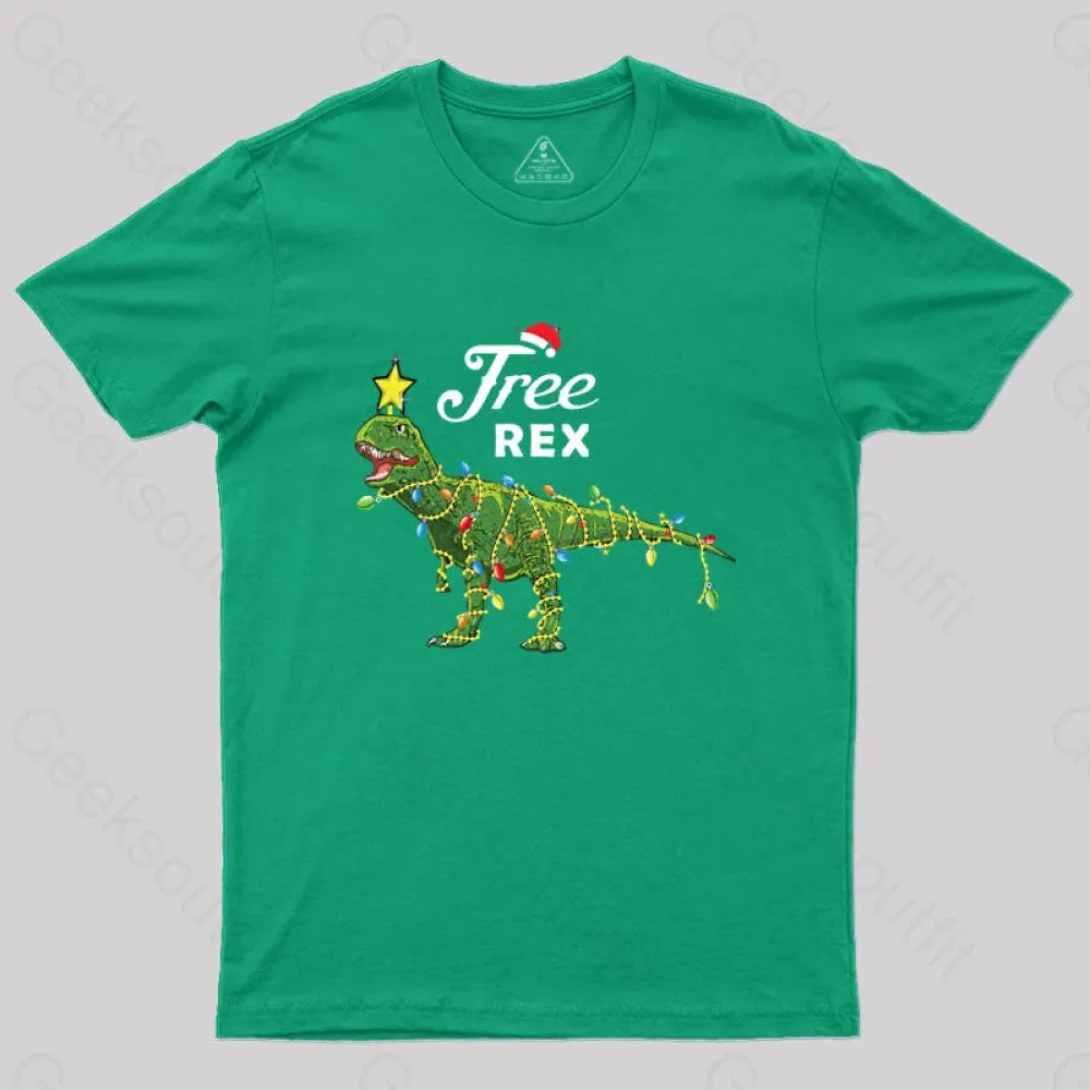 Dinosaur Christmas Tree Rex Christmas T-Shirt