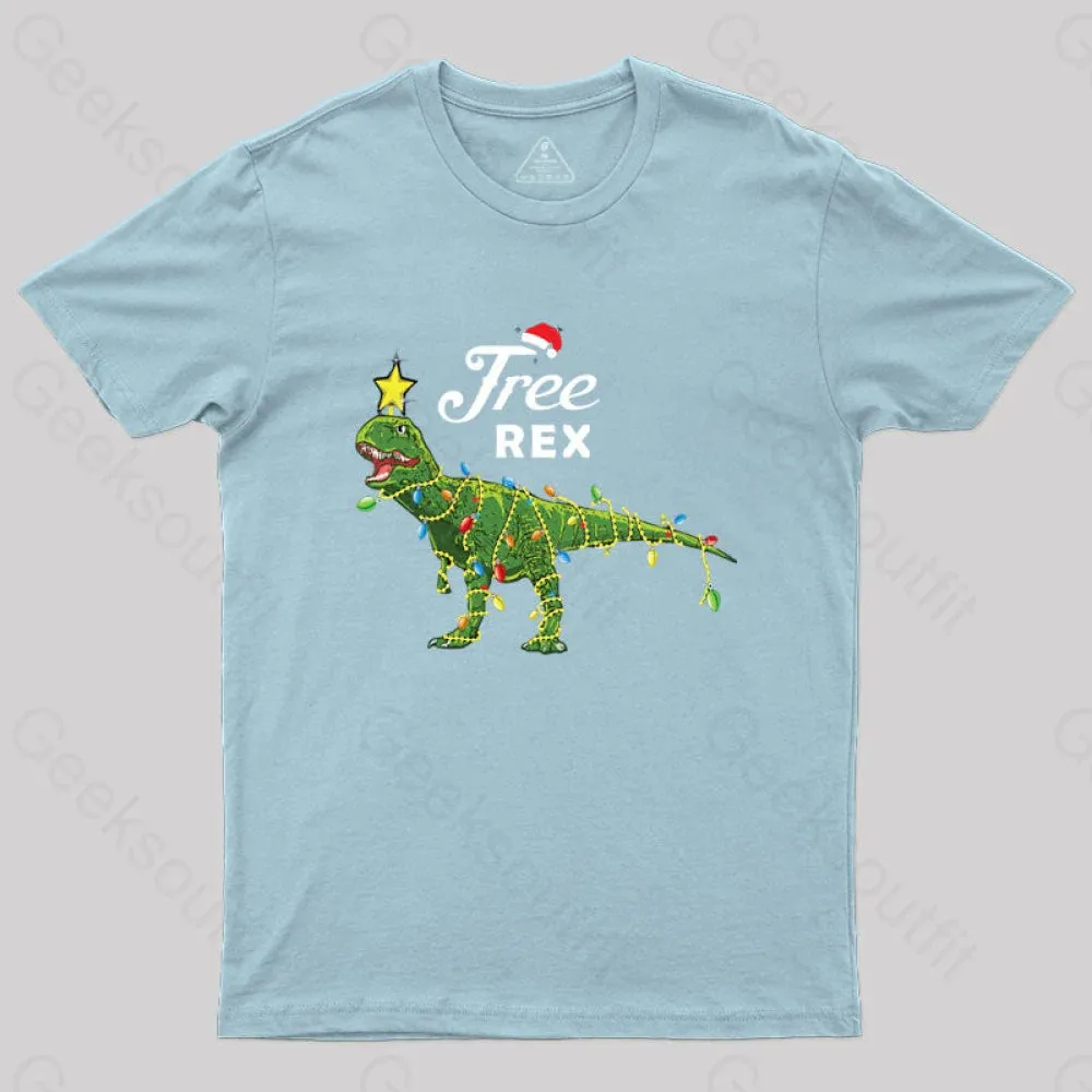Dinosaur Christmas Tree Rex Christmas T-Shirt - Image 6