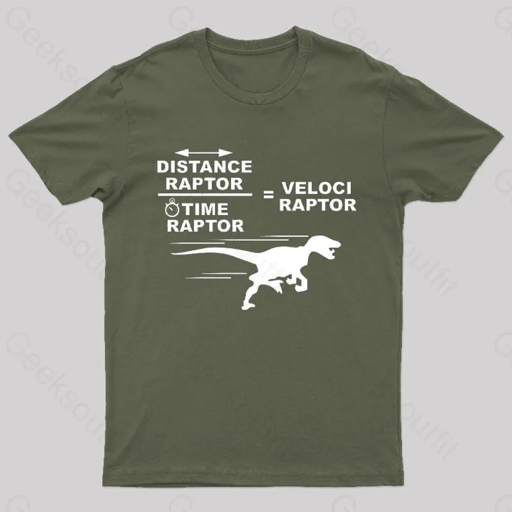 Distance Raptor Divided By Time Raptor Equals Velociraptor T-Shirt - Image 3