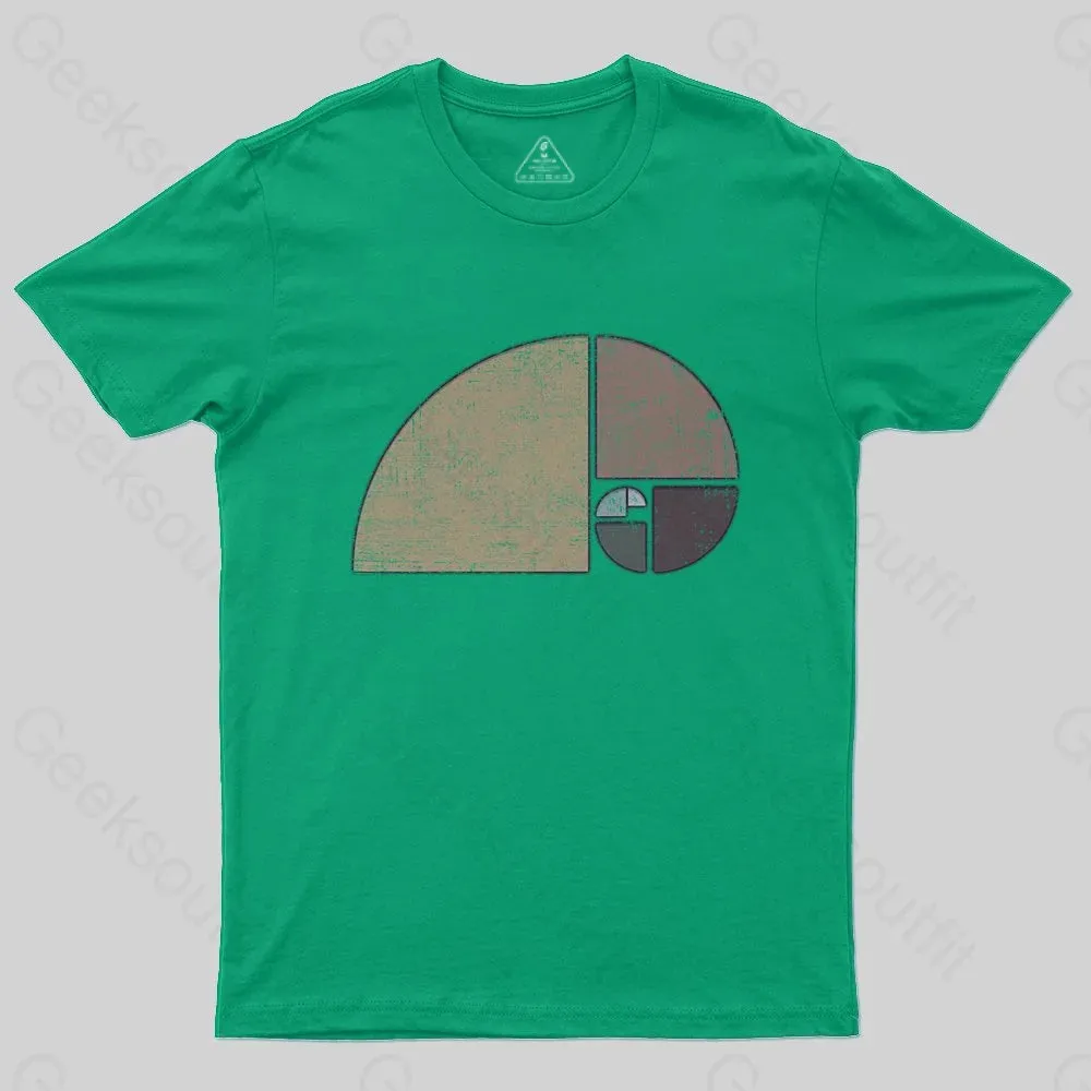 Distressed Geometric Fibonacci Spiral T-Shirt - Image 8