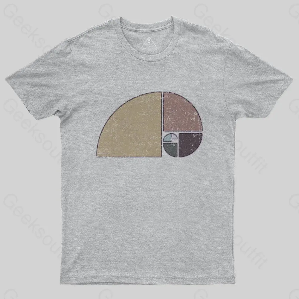Distressed Geometric Fibonacci Spiral T-Shirt - Image 5