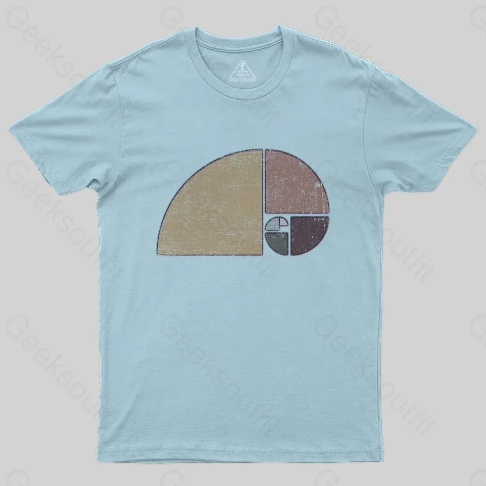 Distressed Geometric Fibonacci Spiral T-Shirt - Image 6