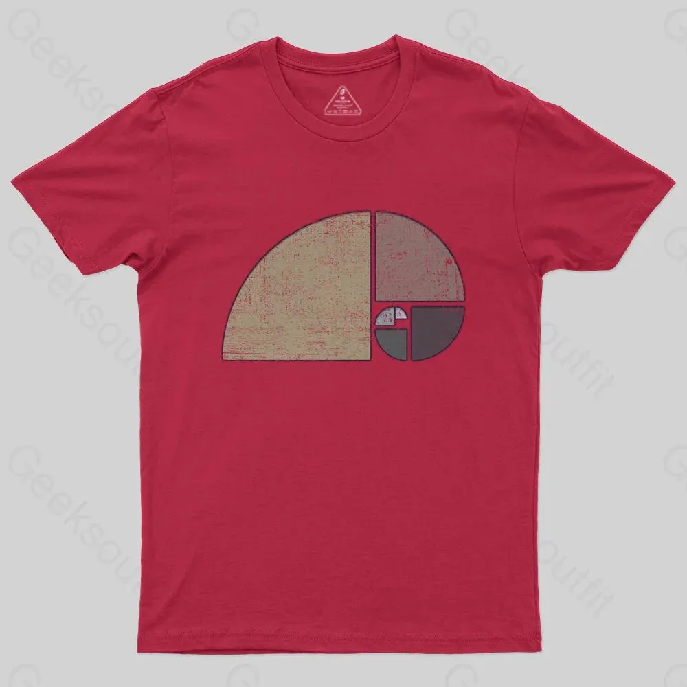 Distressed Geometric Fibonacci Spiral T-Shirt - Image 7