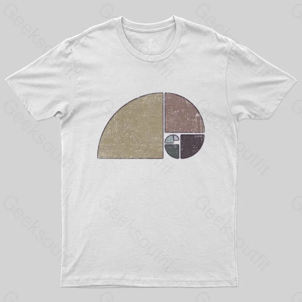 Distressed Geometric Fibonacci Spiral T-Shirt - Image 2