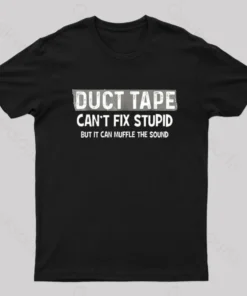 Alternative view of Duct Tape Muffle Stupid Sound Geek T-Shirt