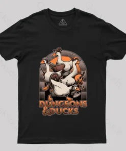 Alternative view of Dungeons & Ducks Nerd T-Shirt