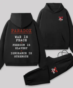 INGSOC Front and Back Printed Geek Fleece Hoodie Set
