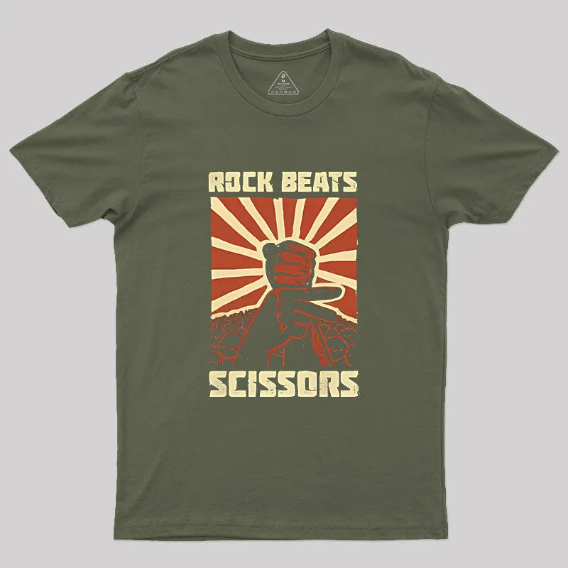 Rock Beat Scissors Geek T-Shirt - Image 3