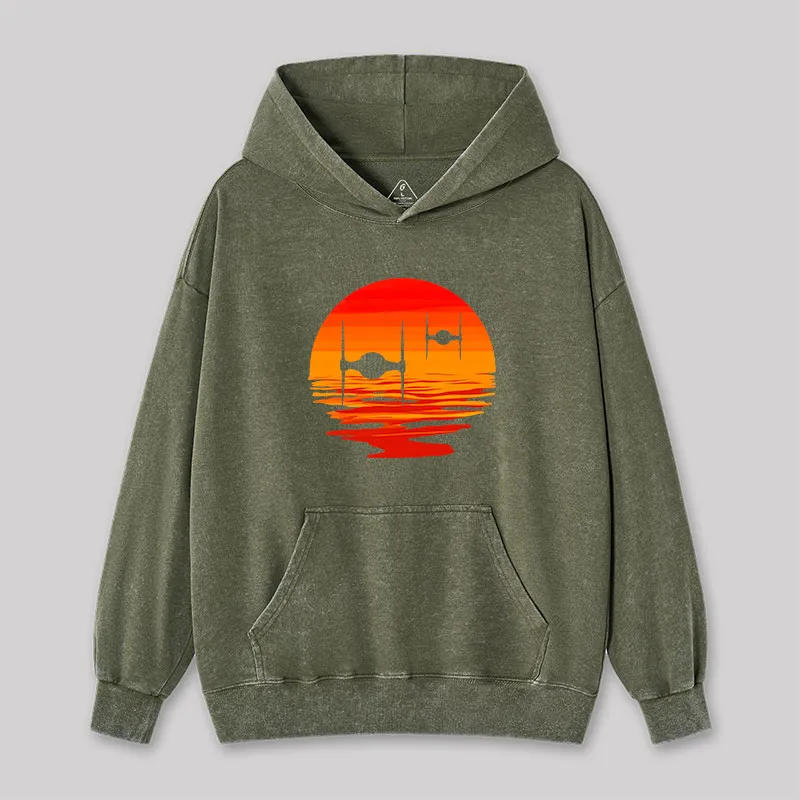 Sunset Wing Starfighter Washed Hoodie - Image 4