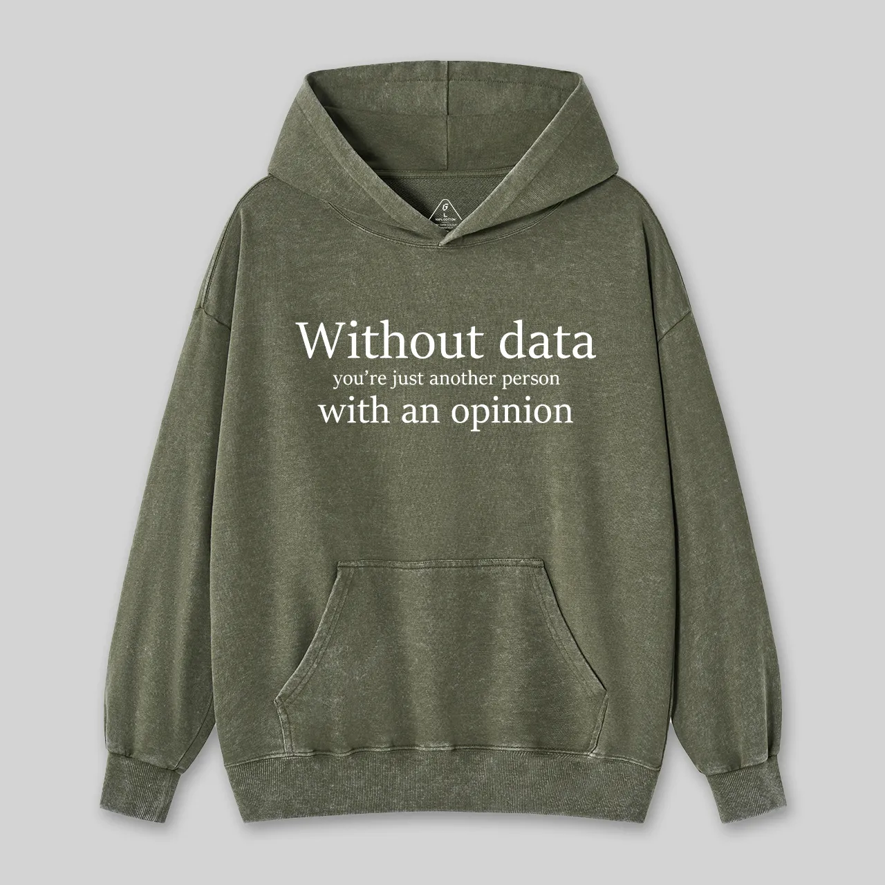 Without Data You're Just Another Person Washed Hoodie - Image 3