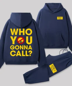 Alternative view of Who You Gonna Call Front and Back Printed Geek Fleece Hoodie Set