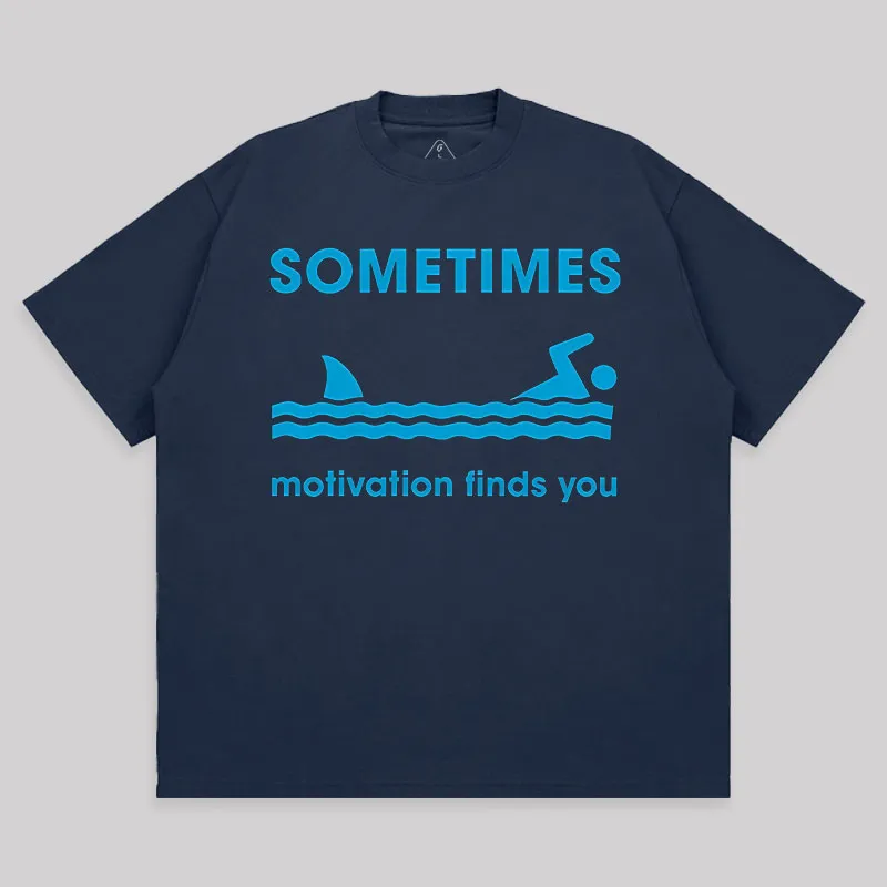 Sometimes Motivation Finds You Unisex Oversized T-shirt - Image 4